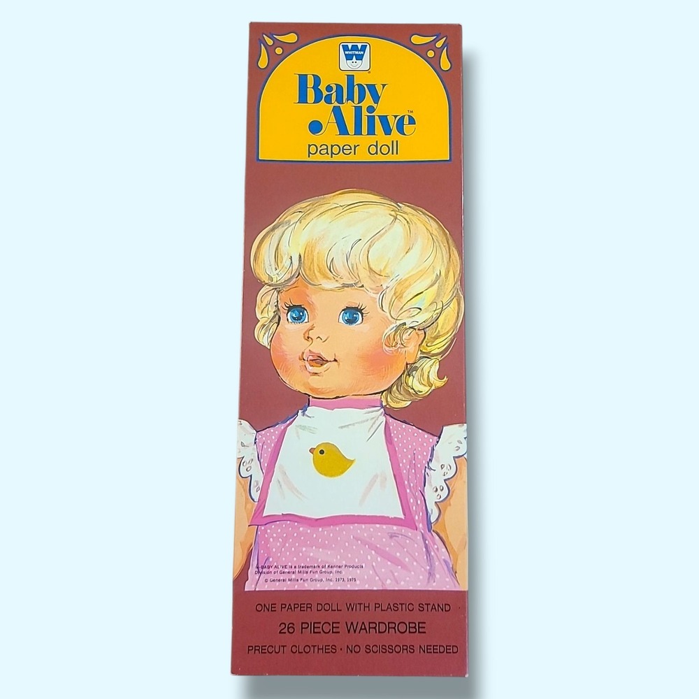 Baby Alive Paper Doll Whitman 1977‎ Uncut 26 Pc Wardrobe Vintage Mattel Style